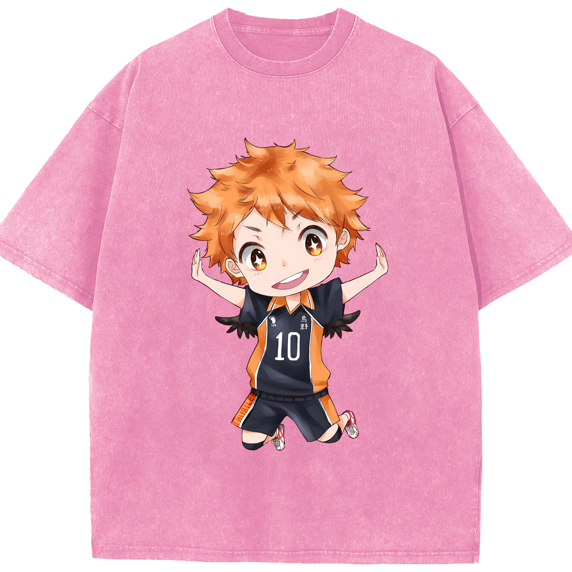 （画像用） ハイキュー!! Haikyu!! 綿100% ヴィンテージ風 半袖Tシャツ（フロントプリント）